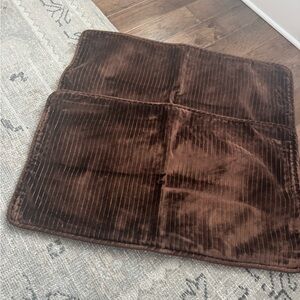 Pair of Ethan Allen Brown Corduroy King Pillow Shams